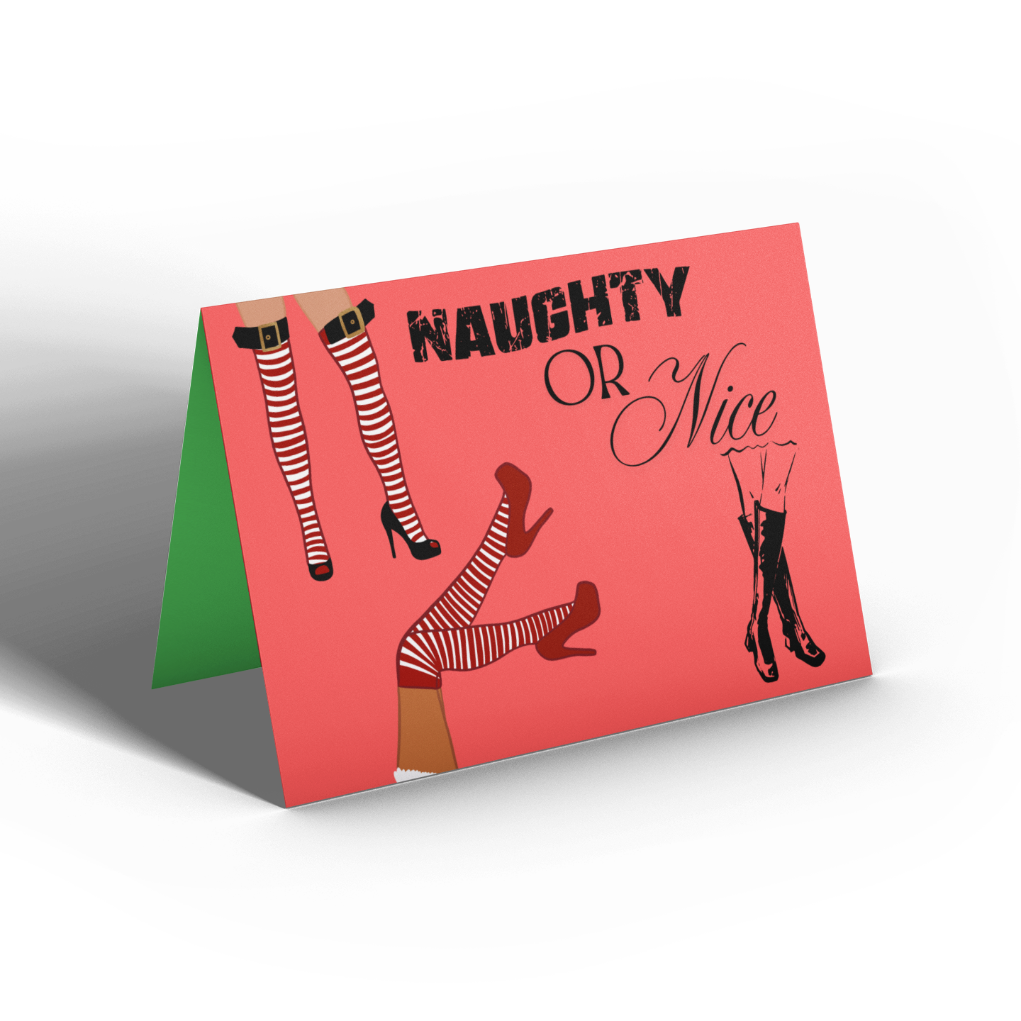 Naughty Legs Greeting Card - 5 x 7 with Envelope