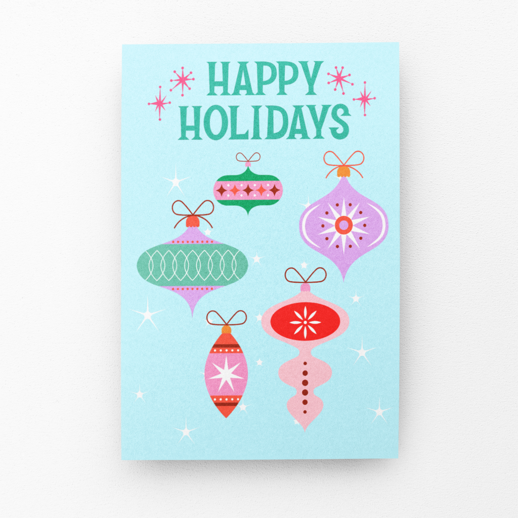 Retro Ornament Holiday Greeting Card - 5 x 7 with Envelope
