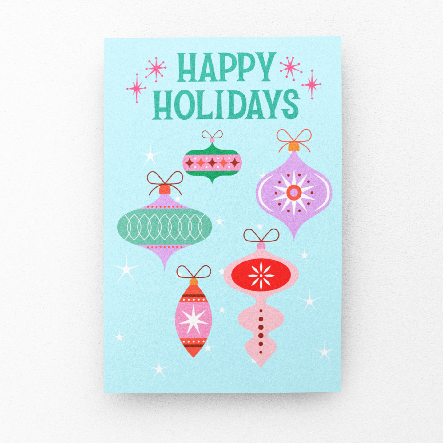 Retro Ornament Holiday Greeting Card - 5 x 7 with Envelope