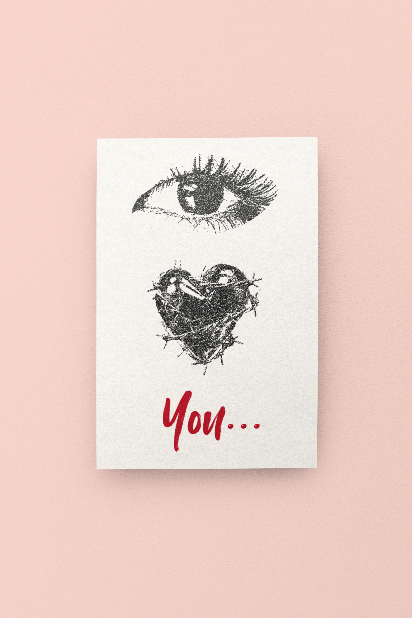Eye Heart You Valentine's Day Card - 5 x 7 with Envelope
