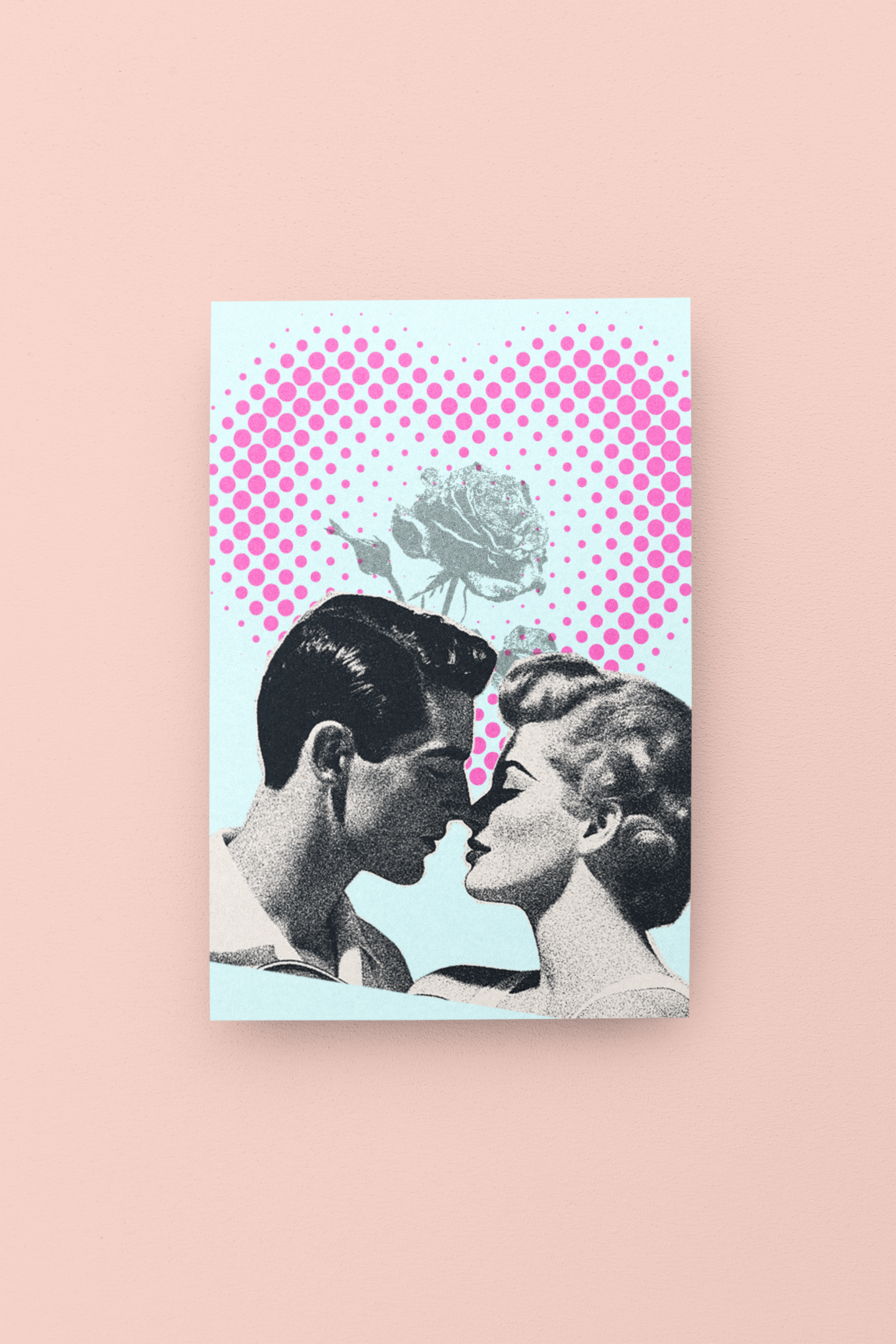 A Kiss Blank Note Card - 5 x 7 with Envelope