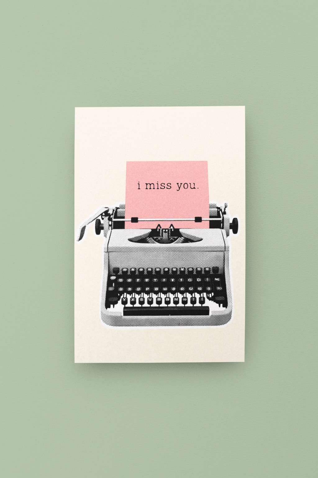Miss You Blank Note Card - 5 x 7 with Envelope