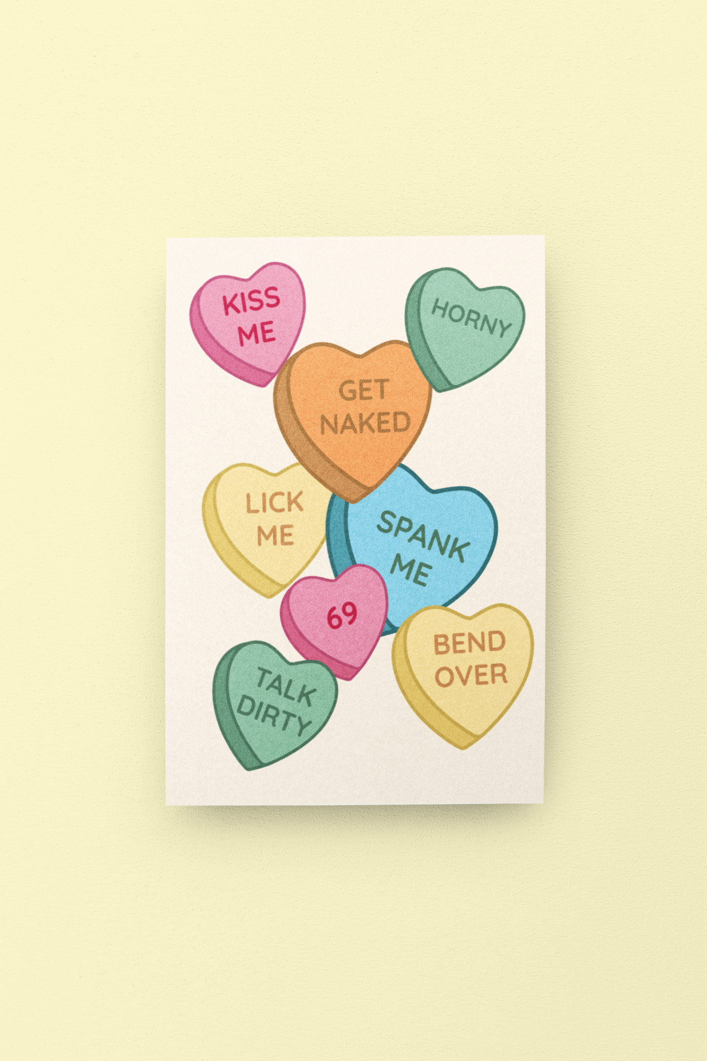 Naughty Hearts - Spicy Valentine's Day Card - 5 x 7 with Envelope