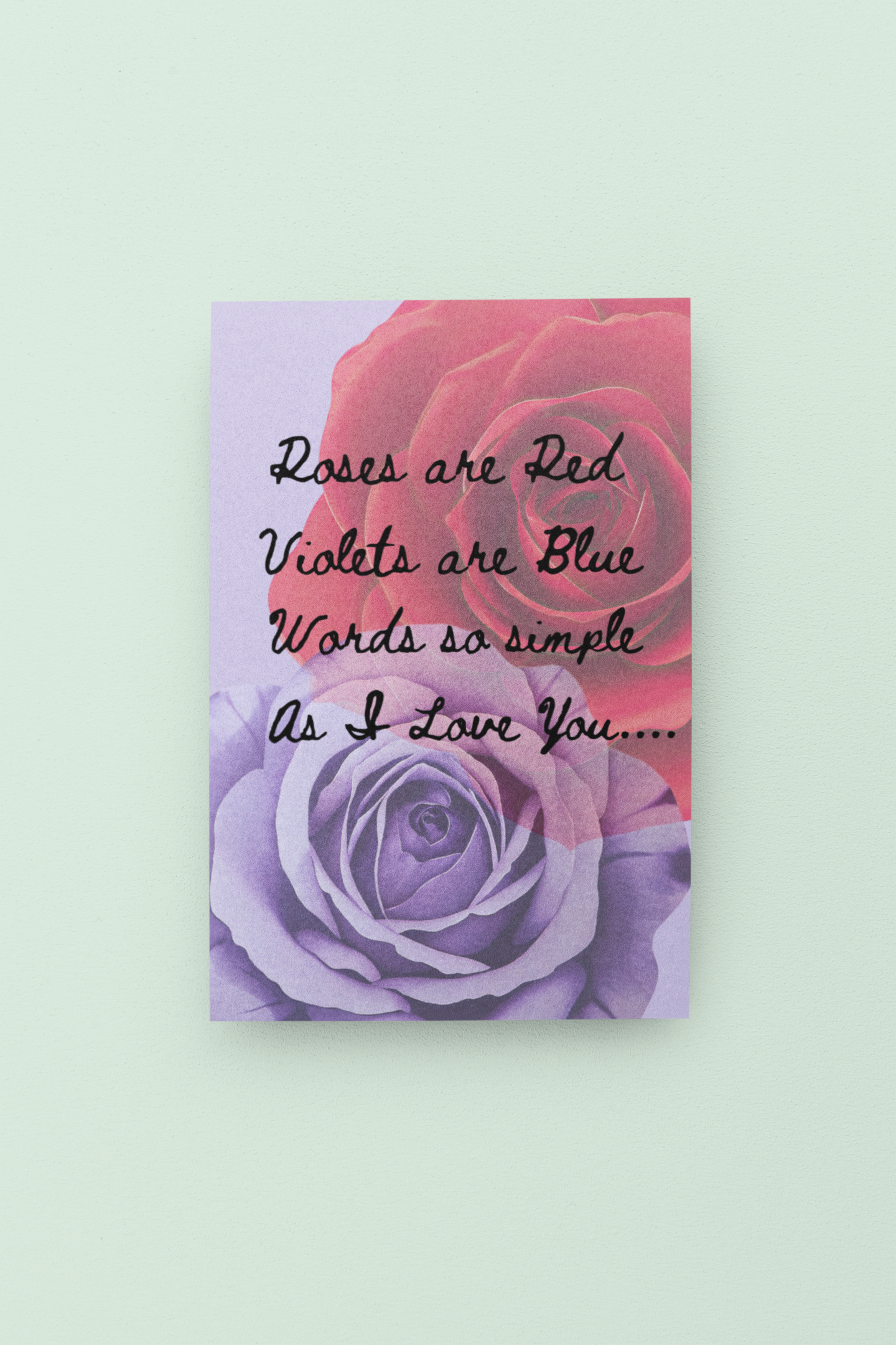 Roses Valentine's Day Card - 5 x 7 with Envelope