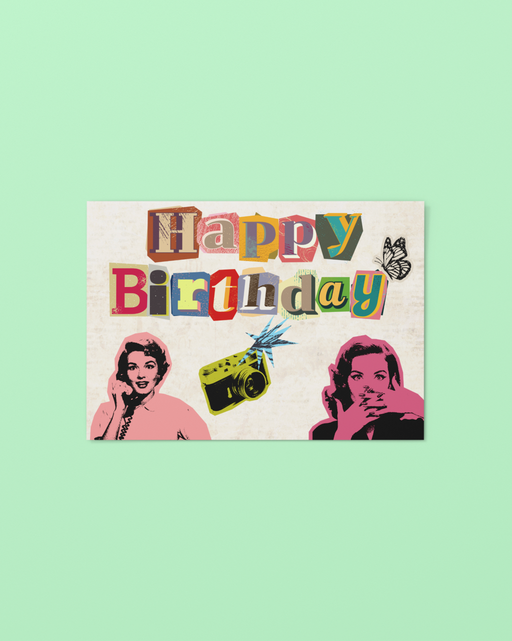 Collage Birthday Card - 5 x 7 with Envelope
