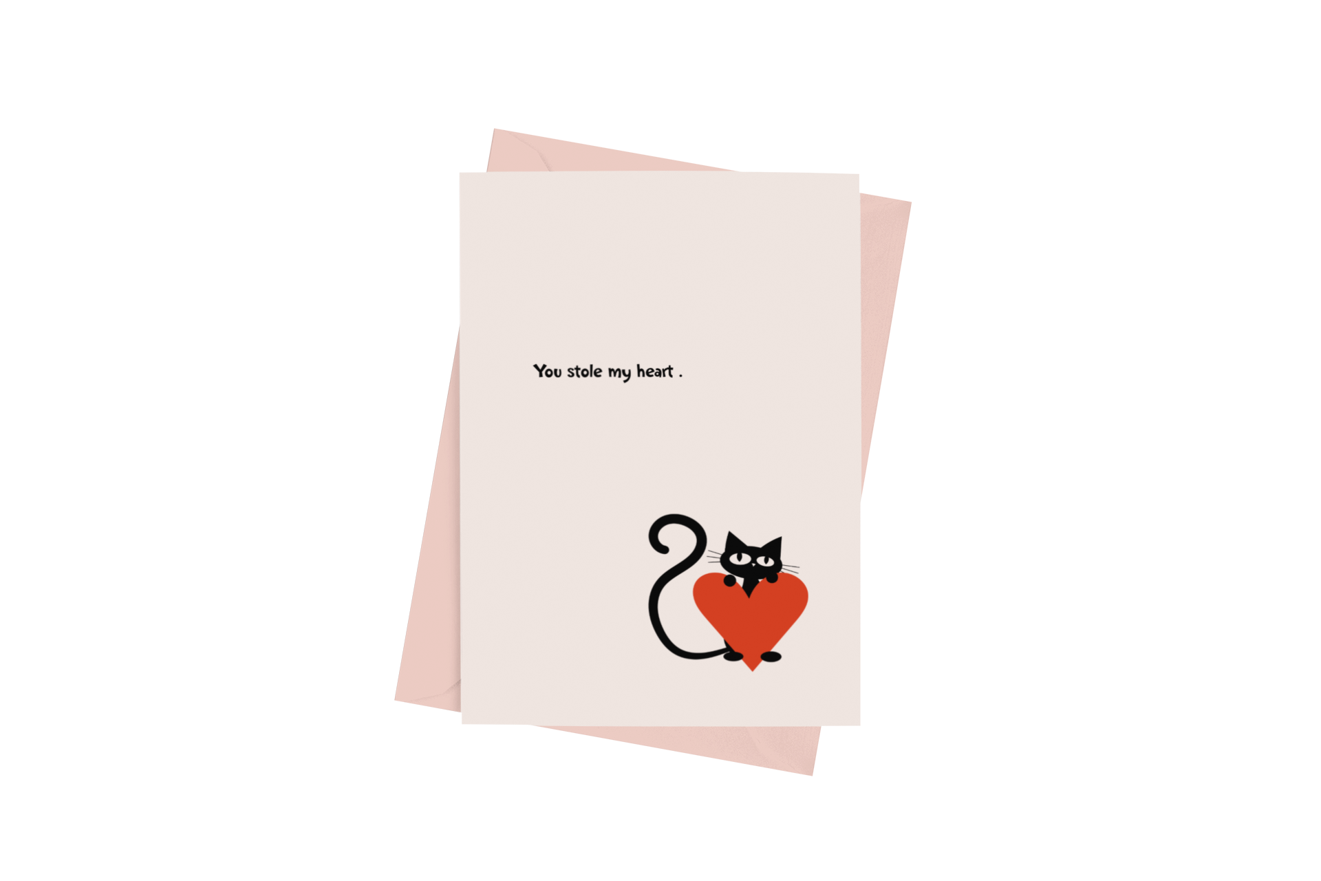 Heart Thief Valentine's Day Card - 5 x 7 with Envelope