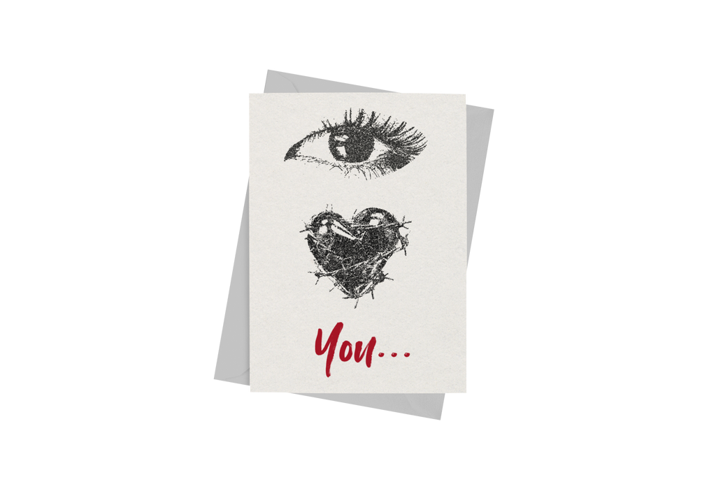 Eye Heart You Valentine's Day Card - 5 x 7 with Envelope
