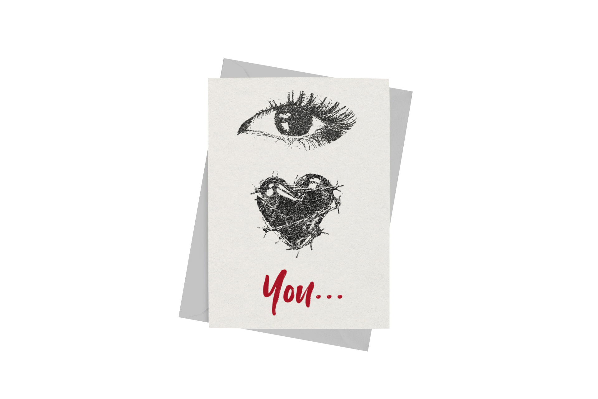 Eye Heart You Valentine's Day Card - 5 x 7 with Envelope