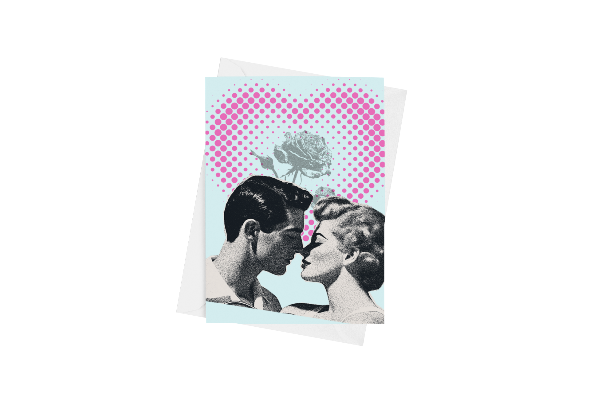 A Kiss Blank Note Card - 5 x 7 with Envelope