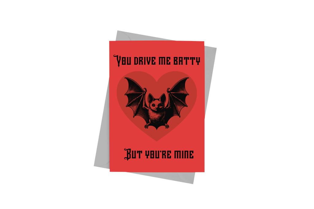 Batty Valentine's Day Card - 5 x 7 with Envelope