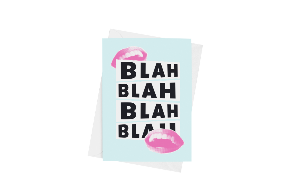Blah Blah Blah Blank Note Card - 5 x 7 with Envelope