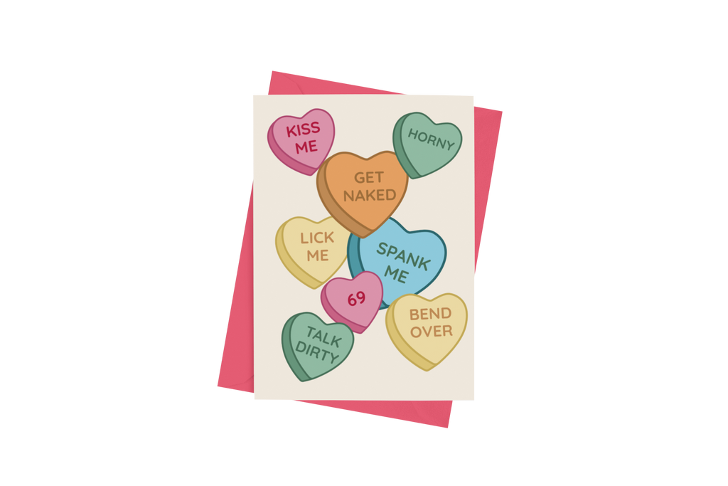Naughty Hearts - Spicy Valentine's Day Card - 5 x 7 with Envelope
