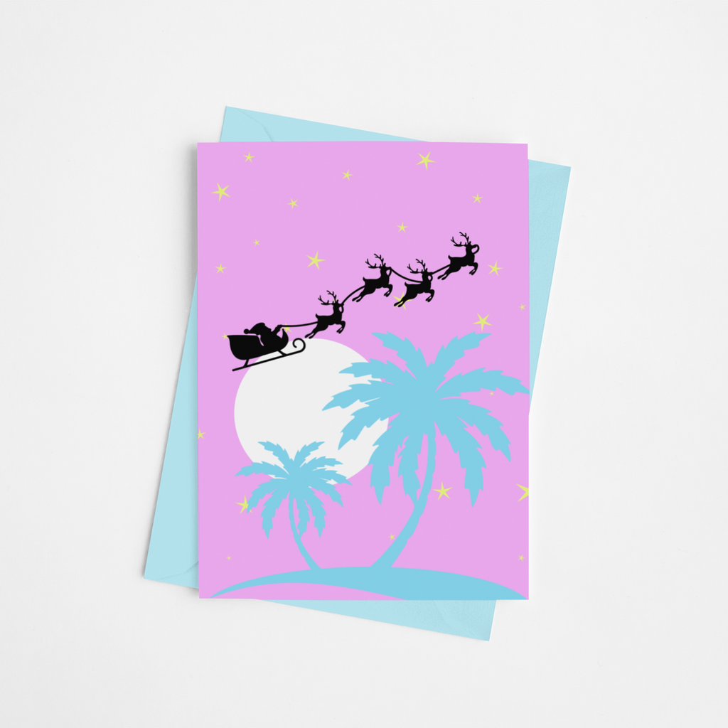 Palm Tree Holiday Greeting Card - 5 x 7 with Envelope