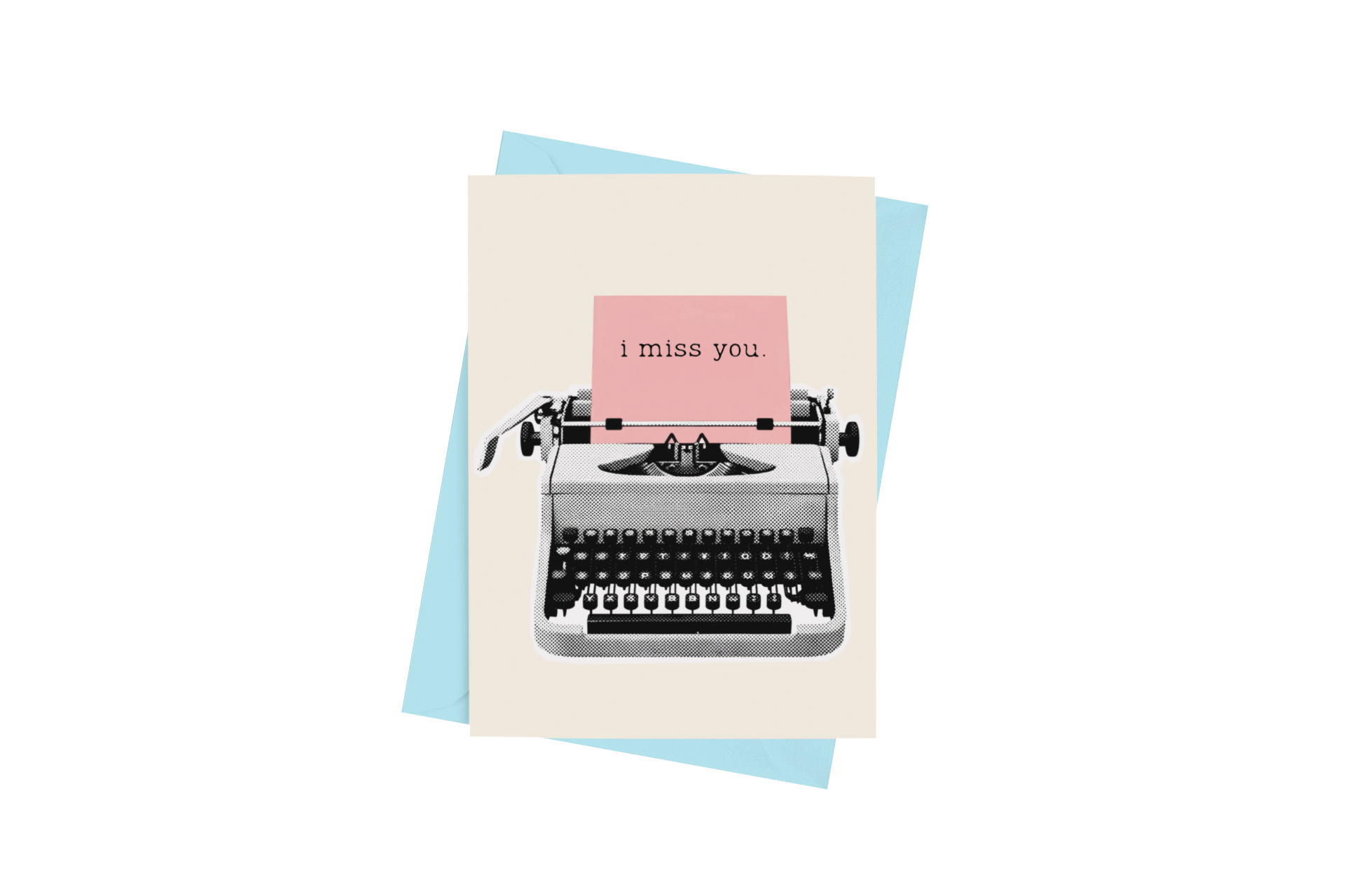 Miss You Blank Note Card - 5 x 7 with Envelope