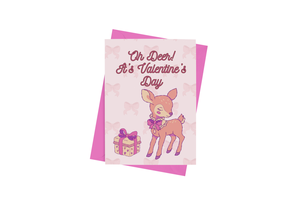 Oh Deer! Valentine's Day Card - 5 x 7 with Envelope