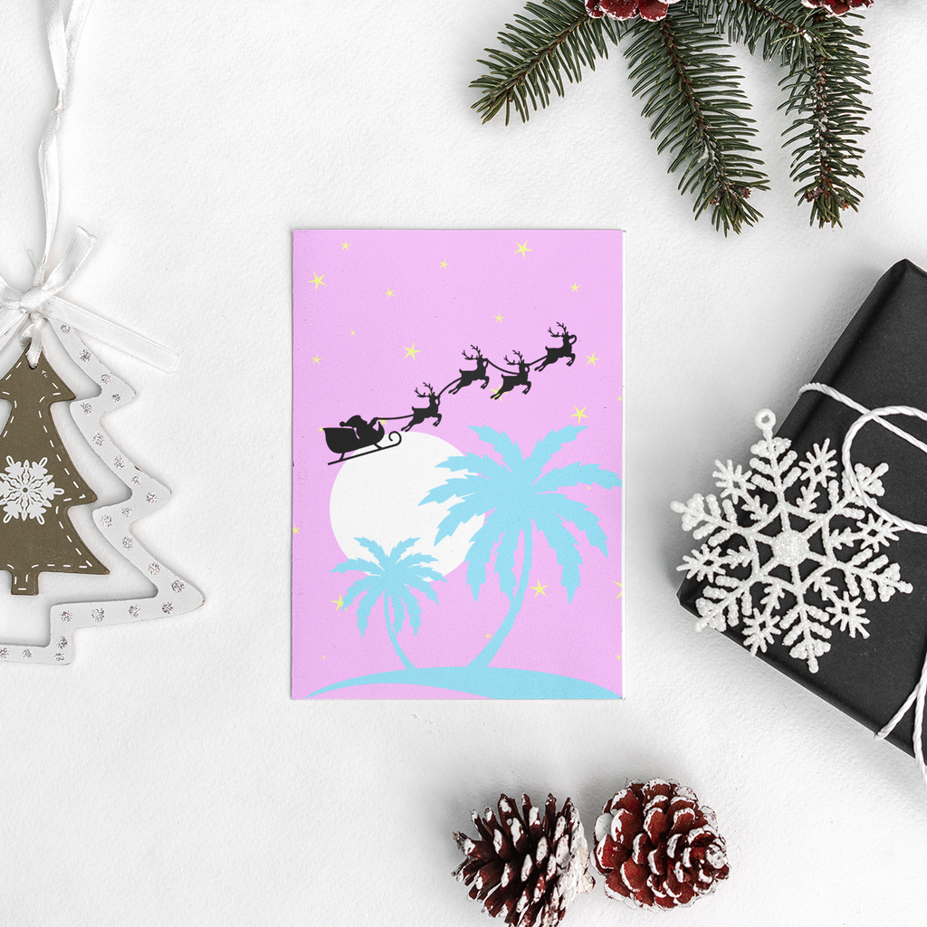 Palm Tree Holiday Greeting Card - 5 x 7 with Envelope