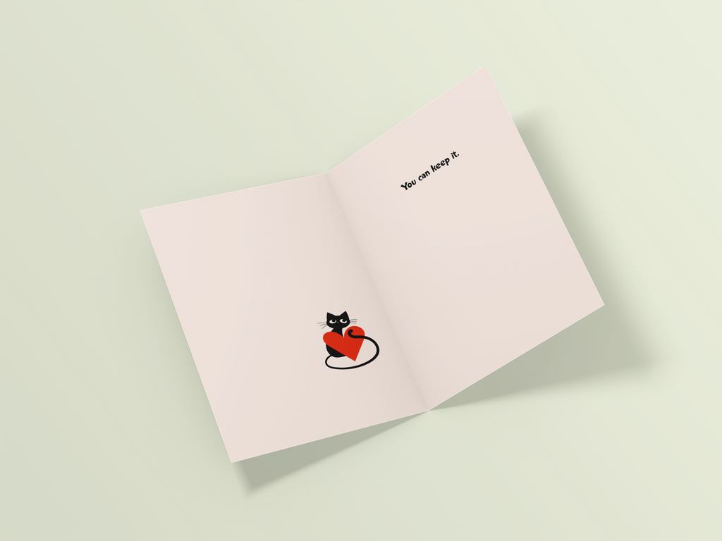 Heart Thief Valentine's Day Card - 5 x 7 with Envelope
