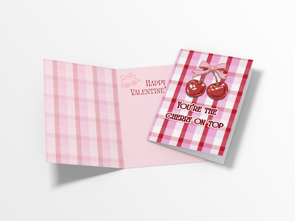 Cherry On Top Valentine's Day Card - 5 x 7 with Envelope