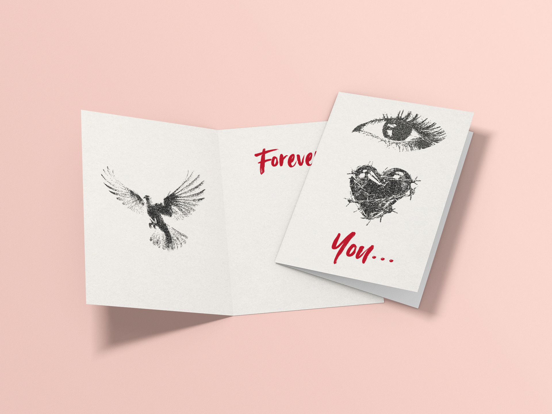 Eye Heart You Valentine's Day Card - 5 x 7 with Envelope