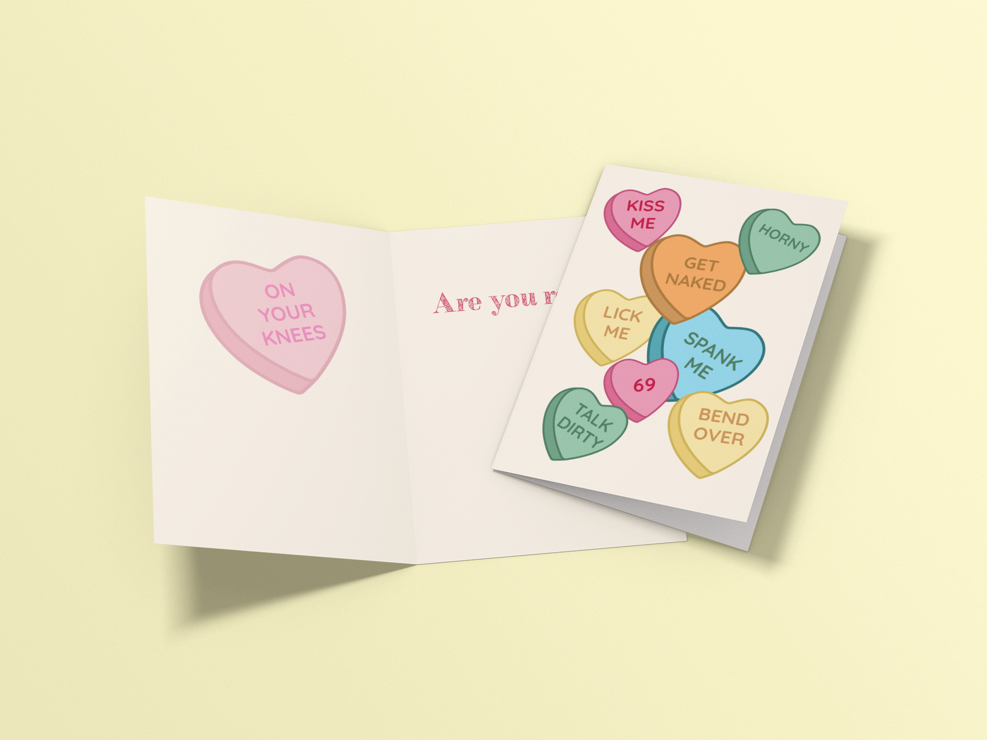 Naughty Hearts - Spicy Valentine's Day Card - 5 x 7 with Envelope